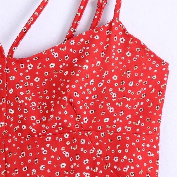 Summer Women Floral Print Suspender Midi Fishtail Dress Female Backless Clothes Leisure Lady Slim Sexy Vestido D8039