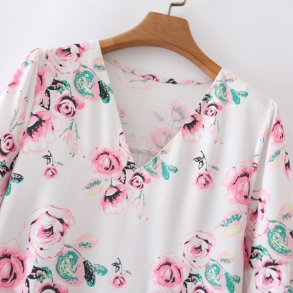 Summer Women Floral Print Tiered Ruffle Mini Dress Female V Neck Flare Sleeve Clothes Leisure Lady Loose Vestido D7953