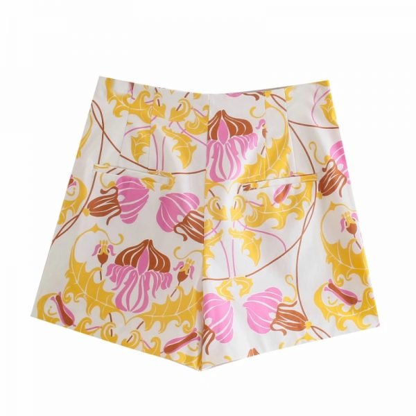 Summer Women Floral Print Casual Loose Shorts Female Clothes P2123